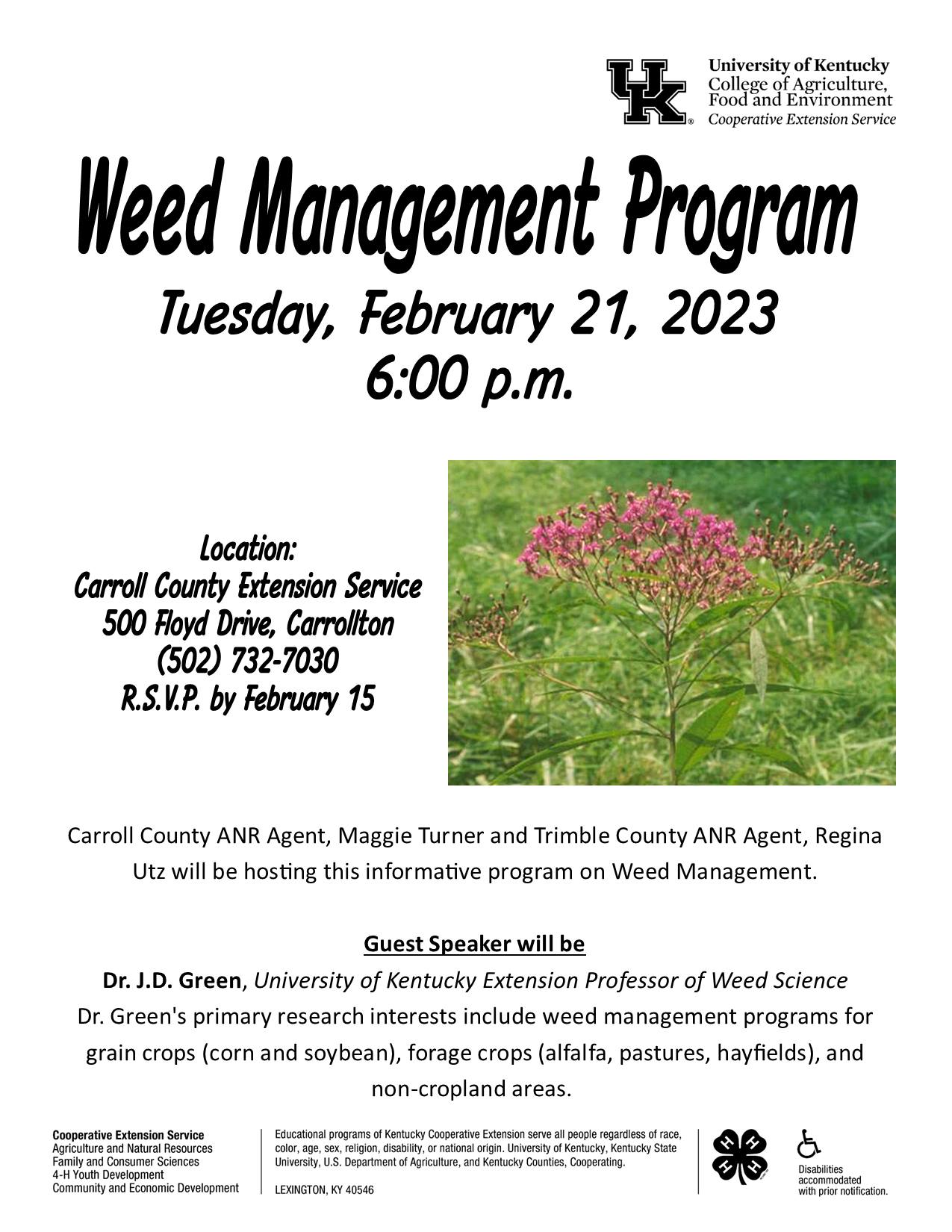 Weed management program flyer