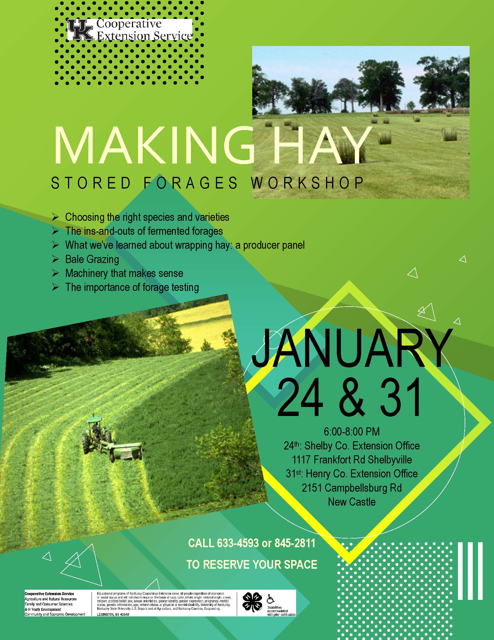 Making Hay 2 class course flyer