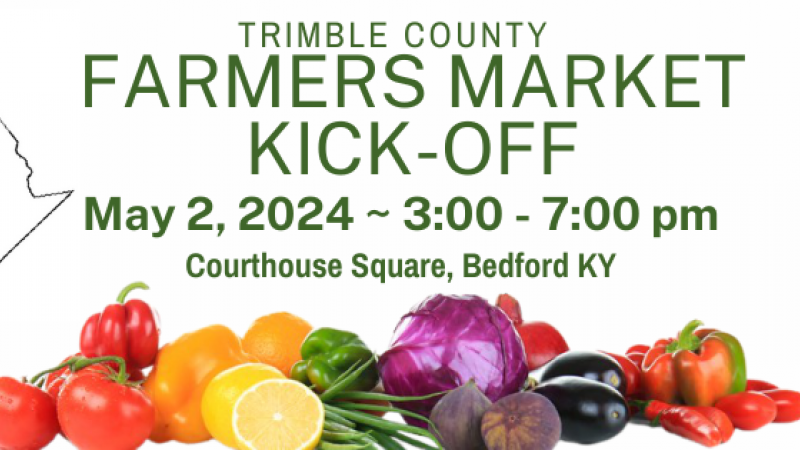 Farmers Market info and vegetable image